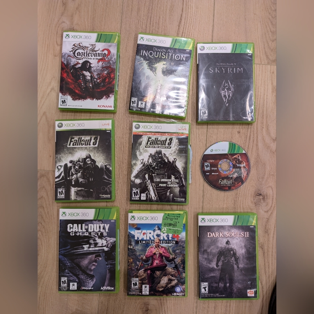 Xbox 360 games fallout Skyrim far cry dragon age